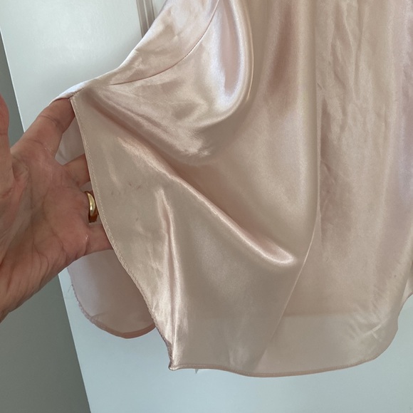 VTG California Dynasty Pale Pink Negligee w Hand Sewn Pearls, Lace, Sequins Lg - Picture 6 of 13